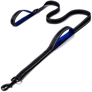 Eyeleaf Guinzaglio per Cani 1,8 Metri Riflettente e Forte con Doppio Manico Imbottite Resistente Nylon Guinzaglio per Cani Taglia Grande Media nero+blu