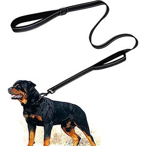 Eyeleaf Guinzaglio per Cani Riflettente e Forte con Doppio Manico Imbottite Resistente Nylon Guinzaglio per Cani Taglia Grande Media 1,5 Metri Lungo Nero