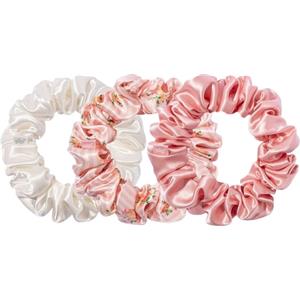 Slip Pure Silk Large Scrunchies - Set di 3 Elastici per Capelli in Pura Seta (Rosa, Petalo, Bianco) per Prevenire Pieghe e Rotture