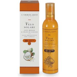 L'Erbolario Velo Solare per Capelli SPF 10 con Monoi e Olio di Cocco - Olio Protettivo 100 ml