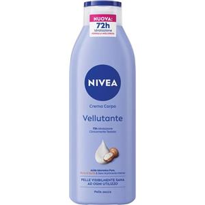 Nivea Crema Corpo Vellutante 250ml - Idratazione 72h con Acido Ialuronico e Burro di Karité per Pelle Secca