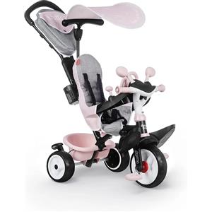Smoby Baby Driver Plus - Triciclo Evolutivo 3 in 1 Rosa per Bambini dai 10 Mesi con Ruote Silenziose