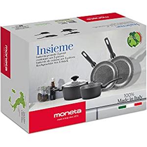 MONETA Batteria di Pentole Inox 5 Pezzi - Compatibile con Induzione e Piani Cottura