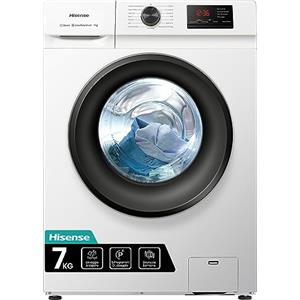 Hisense WFVB7012EM - Lavatrice a Carica Frontale 7 Kg, 1200 rpm, 15 Programmi, Vapore, Display LED, Programma Rrapido, Partenza Ritardata, Child Lock