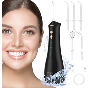 Orisary Idropulsore Dentale Portatile Senza Fili, Con 5 Ugelli E 5 Modalità, Pulisce Efficacemente i Denti, Ricarica USB, 300ML, Adatto Per La Casa E Il Viaggio Water Flosser docce orali