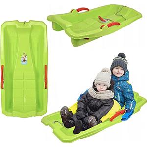 molti Slittino bob per bambini, dotato di freni e corda per trainarlo (verde)