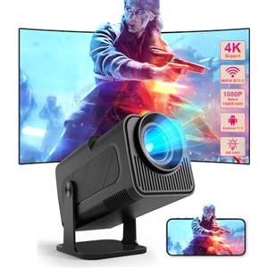 UCMDA Mini Proiettore, Portatile Videoproiettore Nativo 1080P WIFI Bluetooth Correzione Verticale Automatica Home Theater per IOS/HDMI/PS5/Fire Stick, Android-System