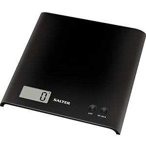 Salter 1066 BKDRAS15 Arc - bilancia da cucina digitale, massima precisione, design elegante e sottile, display LCD, funzione tara, Capacità massima di 3KG, nero