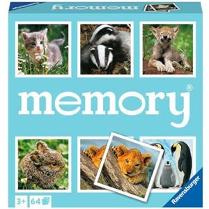 Ravensburger Memory Animal Babies, Puppies, Family Memory Game, età consigliata 3+, 64 carte, 20879 1, multicolore