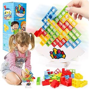 KFDDRN Tetra Tower Balance gioco, 48 blocchi di equilibrio, puzzle game chiamato Tetris Tower Balance per bambini e adulti, gioco del cervello, blocchi di costruzione, intelligenza