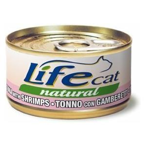 Life Cat Natural Tonno con Gamberetti - Alimento Umido per Gatti - 85 gr