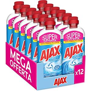 Ajax Detersivo Pavimenti Classico Igiene e Freschezza, Formula più Efficace, Agisce Contro Ogni Tipo di Sporco, Igiene e Pulito Brillante, 100% Efficace Sullo Sporco, 12 X 650 m