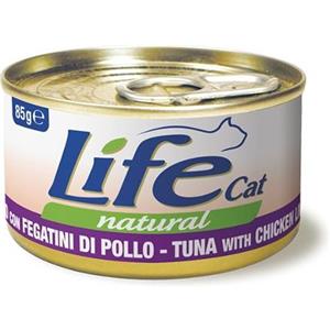 Life Cat Natural Tonno con Fegatini di Pollo - Alimento Umido per Gatti - 85g