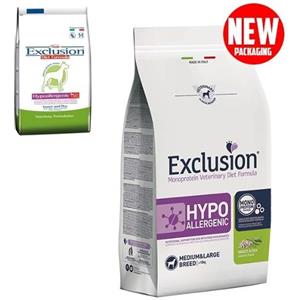 *Exclusion EXCLUSION HYPOALLERGENIC DIET PER CANI CON INSETTI E PISELLI MEDIUM LARGE BREED SACCO 12 KG