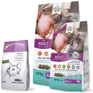 Marpet Green Fish Adult - Alimento Completo per Gatti 1,5kg - Monoproteico al Pesce, Senza Glutine e Additivi Naturali