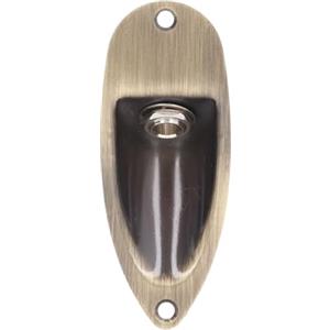 CDQL Piastra Presa Jack Ingresso Uscita Chitarra Stile Barca, Parti di Ricambio per Chitarra Elettrica Colore Bronzo 6,35 Mm con Viti per Jack Fender Strat Stratocaster (GT46 Scarico