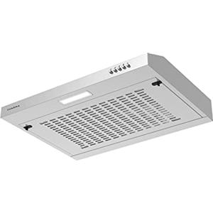 CIARRA Cappa Aspirante 60 cm Sottopensile Cappa da Cucina con Pannello Argento LED Montaggio a Parete con Ventola Estrattore (Bianco)-CAW6903A