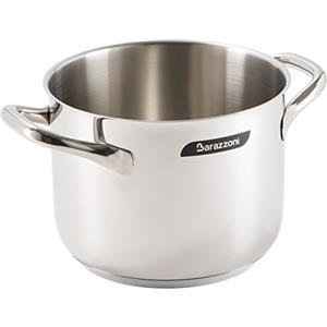 Barazzoni Chef Line Pentola, ø cm 24, capacità 7,7 litri, Made in Italy, Acciaio Inox 18/10, Induzione+Gas, Triplo fondo, PFAS free