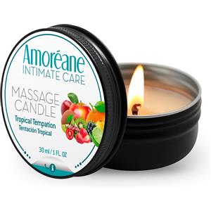 Amoreane Candela da Massaggio Tropical Temptation 30 ml - Profumo di Frutti Tropicali, si Trasforma in Olio Caldo per Massaggi