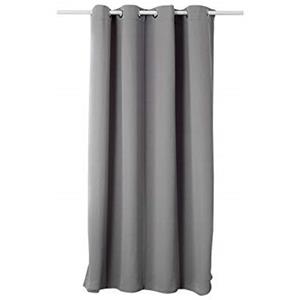 WOLTU Tenda Oscurante Opaca Termica Isolante per Finestre Soggiorno Tenda da Sole con Occhielli in Metallo Inossidabile per Camera da Letto 1 Pannello Grigio Chiaro 117x138cm