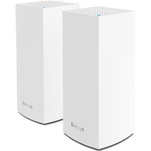 Linksys Velop MX8400 Sistema WiFi 6 mesh Tri-Band (AX4200), router WLAN con 525 m² di copertura e velocità 3,5 volte più rapide per più di 80 dispositivi - Confezione da 2, bianco