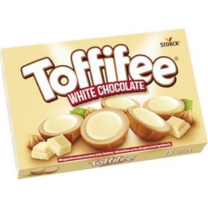 Toffifee White Chocolate - 1 x 125 g - Nocciola al caramello con crema chiara e cioccolato bianco - Ideale per spuntini e condividere insieme