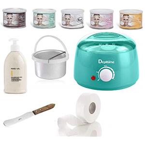 Ro.ial Kit Depilazione Professionale Estetista5: Scaldacera Professionale 5Ceretta Roial Spatola Stendi Cera Rotolo Strappacera Latte Dopo Cera
