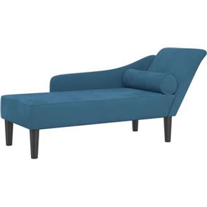 vidaXL Chaise Longue con Cuscini Blu in Velluto, divano letto, divano imbottito, seduta da soggiorno, dormeuse, seduta da salotto, divano 2 posti