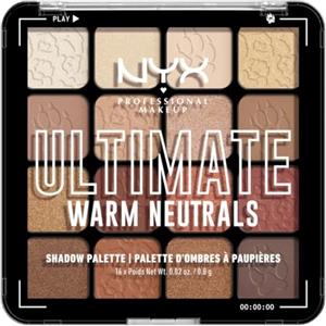 NYX Professional Makeup Palette Ombretti Ad Alta Pigmentazione, Texture Setosa, Finish Matte, Brillante e Metallizzato, 16 Colori, Formula Vegana*, Ultimate Shadow, Warm Neutrals