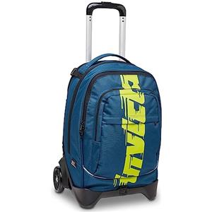 Invicta Trolley Scuola Sganciabile Plug, Blu, New Way Logo, 3 in 1, Triplo Uso, Zaino con Carrello Sganciabile, con Tasca con Organizer, Maxi Ruote, Zaini e Trolley, Scuola, Unisex