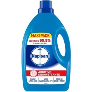 Napisan Additivo Disinfettante Lavatrice, Confezione da 2.2 Litri di Additivo Liquido per Lavatrice, Contro i Batteri e i Cattivi Odori