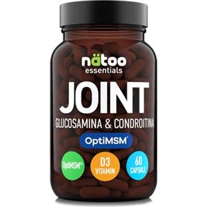 NÄTOO Joint Glucosamina Condroitina 60 Capsule - Msm Integratore funzionalità articolare e metabolismo cartilagine - Glucosamina Condroitina Msm integratore articolazioni, cartilagine ginocchio