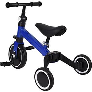 Kedia Triciclo Bambino Scalabile, Velo Bambini, Triciclo Bambino Scalabile, Equilibrio Bicicletta per Bambini da 1 a 4 anni, Sedile Reversibile, Pedali Rimovibili (Blu-senza Putter)