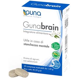 GUNA SpA Gunabrain - Integratore Alimentare con Ginseng Indiano, Biancospino e Antiossidanti - 30 Compresse