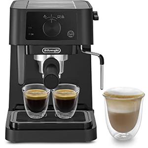 De'Longhi Stilosa EC235.BK Macchina manuale da Caffè Espresso e Cappuccino, Caffè in Polvere o in Cialde E.S.E., Montalatte classico per Cappuccini, serbatoio 1L, 1100W, Caldaia Acciaio Inox, Nero