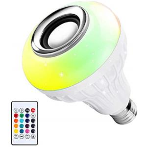 Hyuduo Lampadina Senza Fili Altoparlante Bluetooth Music Bulb RGB Smart Music Bulb Lampadina a LED Che Cambia Colore con Telecomando per Feste Home Bedroom Bar Matrimonio Decorazioni