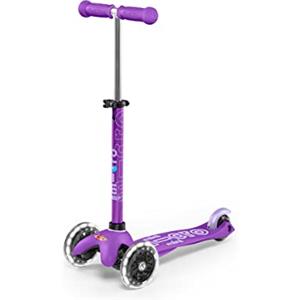 Micro® | Mini Micro Deluxe LED Monopattino 3 Ruote | Ruote con illuminazione a LED | Manubrio regolabile e rimovibile | Antiscivolo | Bambini e ragazze | 2-5 anni