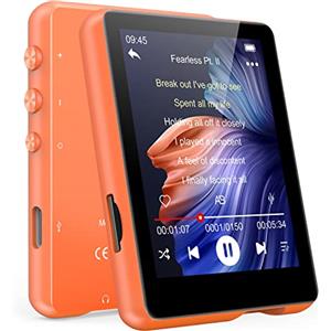 MECHEN 32GB Lettore MP3 con Bluetooth 5.3, 2,4 Schermo Tattile MP3 Lettore USB C Portatile Radio FM Registratore Vocale E-book Altoparlante Incorporato, Custodia in Silicone Inclusa