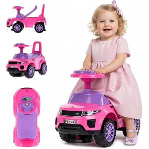 sun baby Macchinina bambino 1 anno, macchinina cavalcabile bambino, auto per bambini, aiuto per imparare a camminare con suoni, Volante con clacson (Rosa)