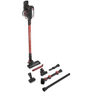 Hoover H-FREE 200 HF222AXL 011 Scopa Elettrica Senza Fili, Senza Sacco, 22W, 0,7 Litri, Autonomia 40 Minuti, Mini Turbo Spazzola, Luce Led, Nero/Rosso