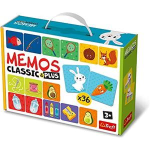 Trefl - Memos Classic & Plus, Logic - Gioco Educativo di Memoria per Bambini, Cerca Coppie di Immagini, Diverse Opzioni di Gioco, Classico Gioco di Memoria per Bambini Sopra i 3 Anni