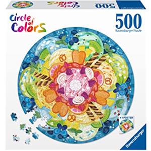 Ravensburger - Puzzle Circolare Coppa di gelato, Collezione Circle of Colors 500 Pezzi, Idea regalo, per Lei o Lui, Puzzle Adulti