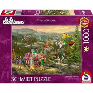 Schmidt Spiele Thomas Kinkade 58424-Puzzle da 1000 pezzi, soggetto: Bibi Blocksberg, serie Junghexentreffen, 58424