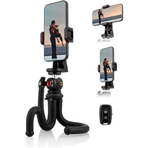 Lammcou Treppiede per telefono, Lammcou Mini treppiede flessibile portatile da viaggio con supporto per smartphone e telecomando del cellulare per Vlogging Video Live Streaming Camera Camcorder Tripod