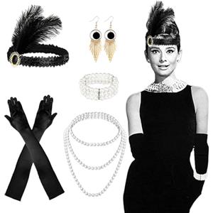 Yiichiy Accessori Anni '20, Accessori Anni 20 Donna Costume, Flpaper Grande Gatsby Accessori Donna, Halloween Accessori Charleston Abito Anni '20, Anni 20 Costume da Donna di Halloween