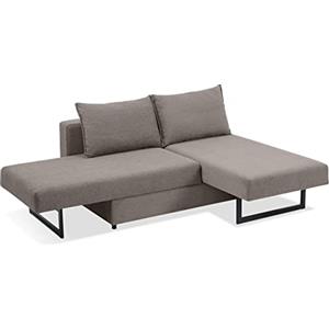 EVERGREENWEB MATERASSI & BEDS EVERGREENWEB - Divano letto chaise longue 3 posti trasformabile in comodo Letto Matrimoniale | Divano letto Angolare con Penisola | Design Moderno lunghezza 230 cm | Angélique (Tortora)