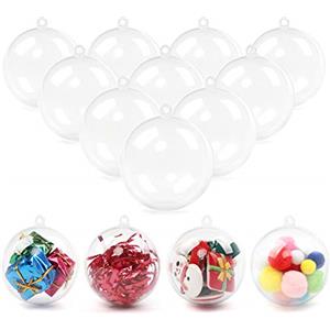 Kulannder Palline di Natale trasparenti, 24 pz palline di Natale ornamenti riempibili possono essere per la decorazione domestica di Natale, palline di Natale in plastica trasparente sono semplici da usare-6cm