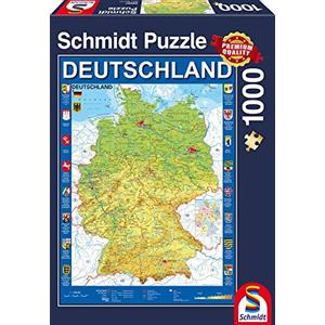 Schmidt- Elephant,Mouse Puzzle Carta della Germania 1000 Pezzi, 58287