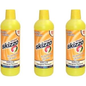 Generico 3 x Detergente Skizzo Giallo Deo Due, Confezione da 3 Bottiglie da 1 litro