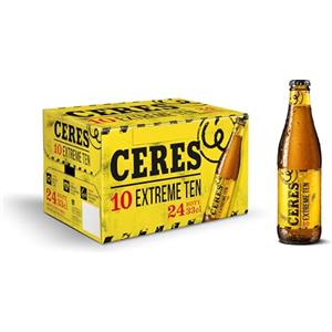 Ceres Extreme Ten - 24 Bottiglie da 33 cl, Birra Bionda Doppio Malto, Gradazione Alcolica 10°C, Gusto Vigoroso e Deciso con Sentori di Malto